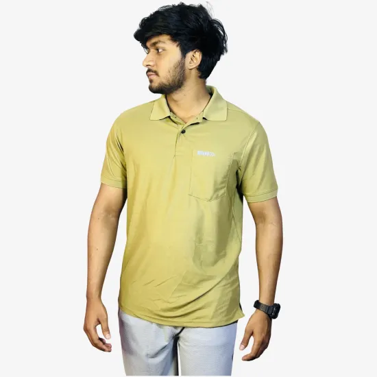 Men's Olive Green Pocket Polo T-Shirt | Classic Everyday Comfort Fit
